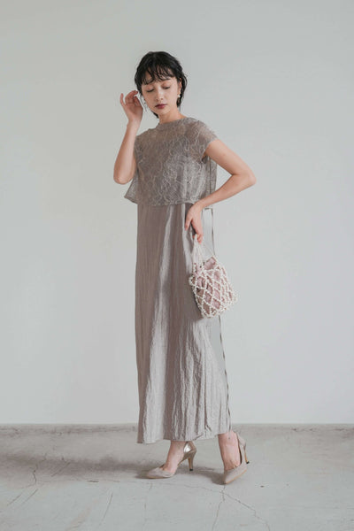 re'kaene(リカエン)公式サイト レンタル 繊細レースブラウスセットドレス ( 36 / beige mix ) 100708 | モデル身長157cm 着用サイズ 36