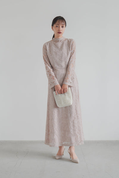 re'kaene(リカエン)公式サイト レンタル オールレースドレス( 36 / pink beige )100731 | モデル身長157cm 着用サイズ36