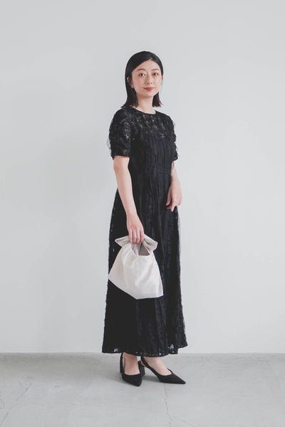 re'kaene(リカエン)公式サイト レンタル リボンチュールエプロンドレス( 34 / black )100759 | モデル身長160cm 着用サイズ 34