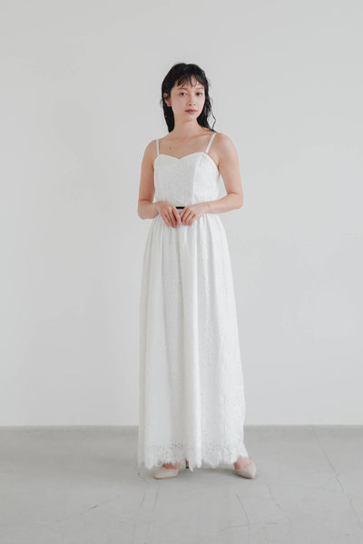 re'kaene(リカエン)公式サイト レンタル オールレースベアトップドレス ( 36 / white ) 100374 | モデル身長157cm 着用サイズ36