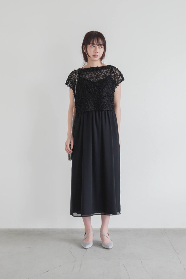 kaene ブラック シースルードレス kaene(カエン) ドレス 2wayオフショルドレス ブラック