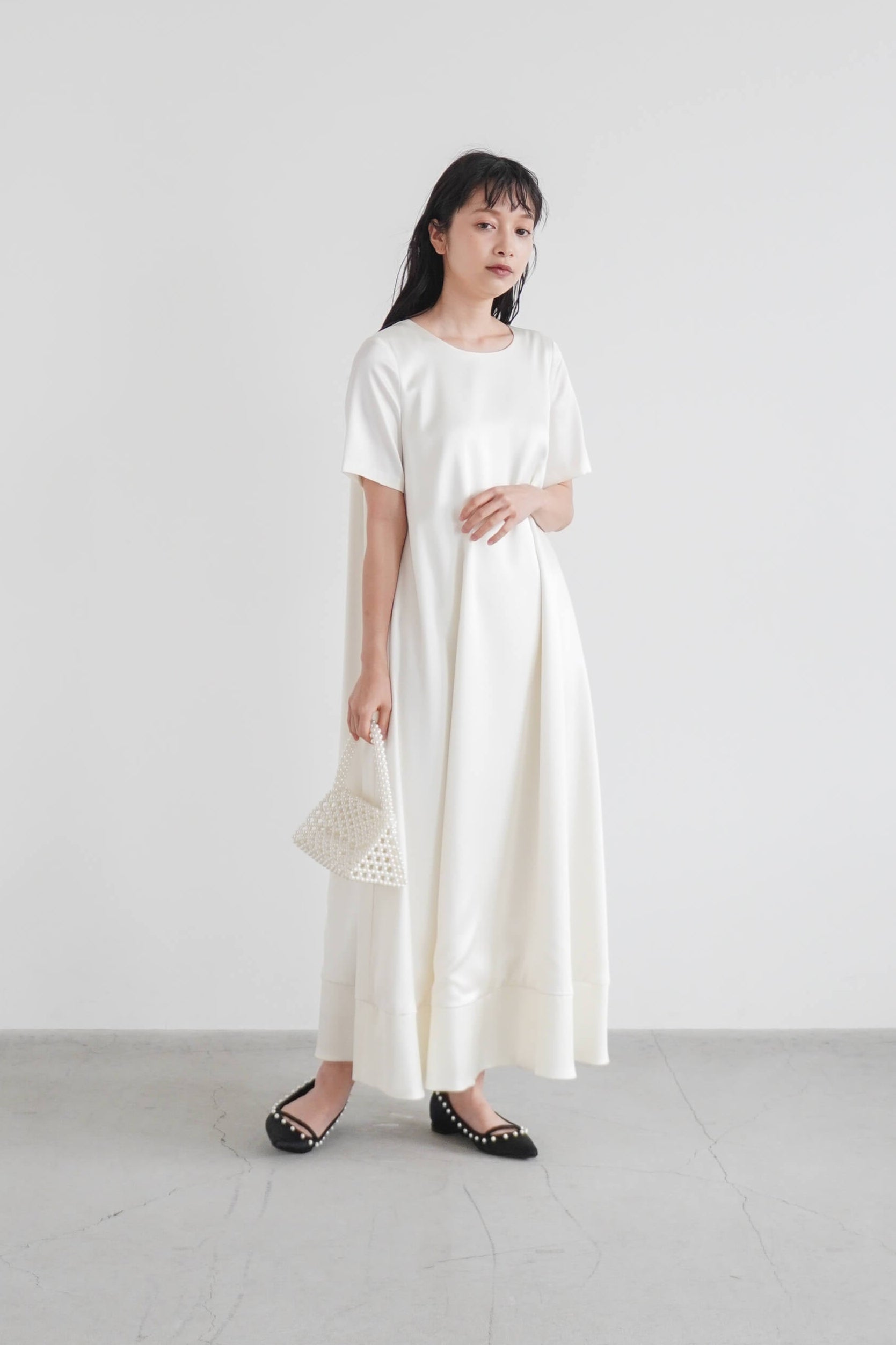 kaene ホワイトドレス タフタカシュクールドレス［white collection］（ドレス