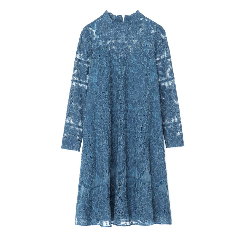 【kaene fabrics for you】フラワーラッセルレース（blue）