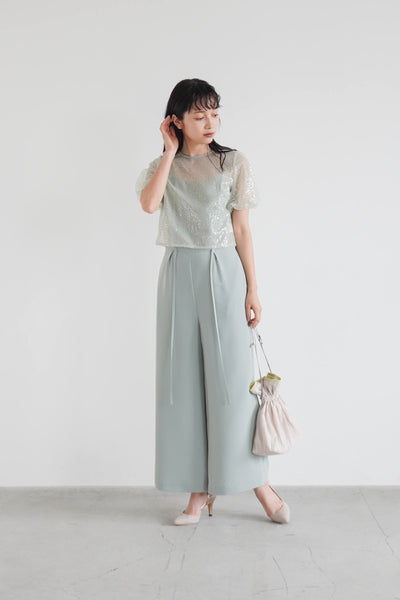 re'kaene(リカエン)公式サイト レンタル スパンコールオールインワン（  34 / mint ）100930 | モデル身長157cm 着用サイズ34