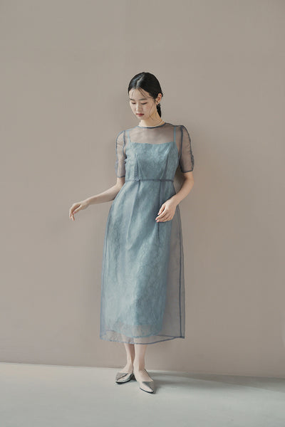 re'kaene(リカエン)公式サイト レンタル  オーガンエプロンレースドレス ( 38 / mint ) 100881 | モデル身長170cm 着用サイズ36