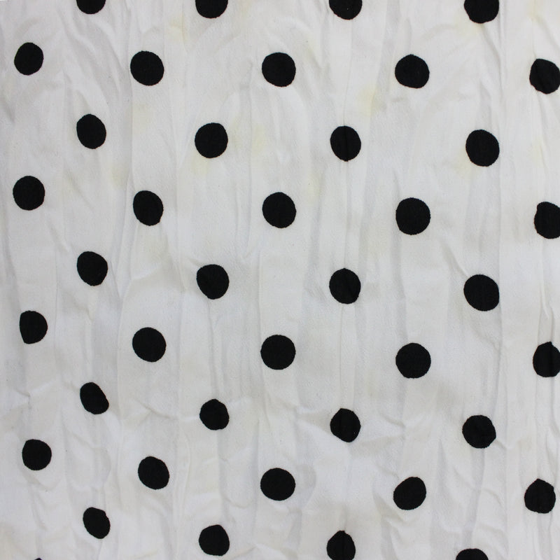 【kaene fabrics for you】ドットプリントランダムプリーツ（white×black dot）