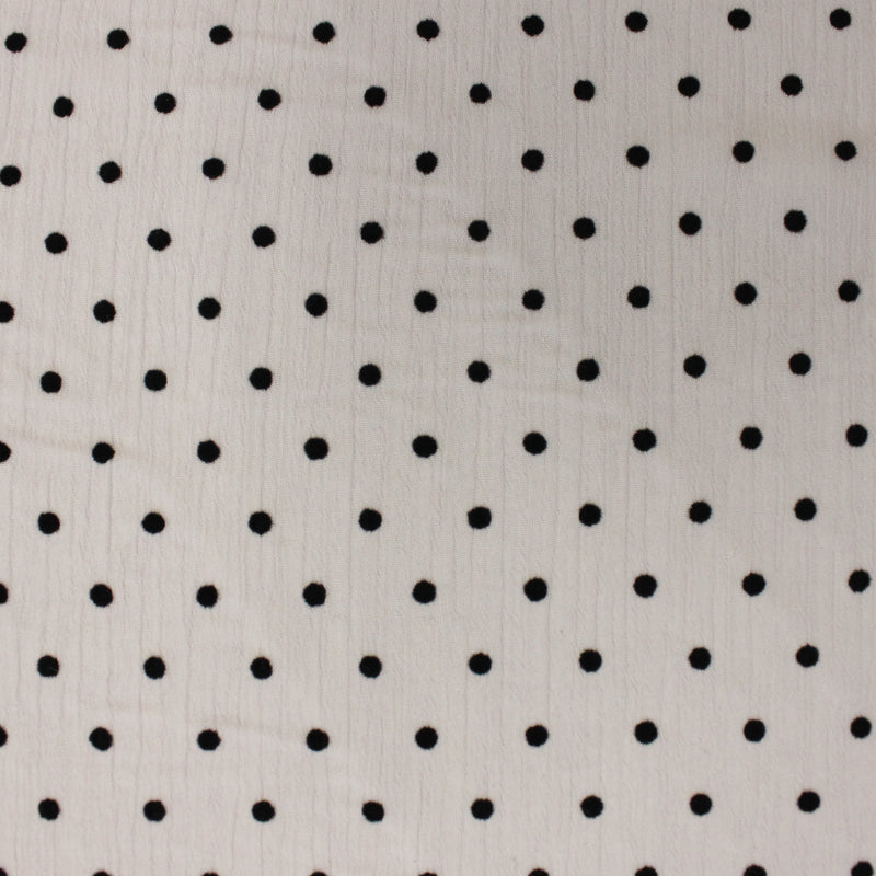 【kaene fabrics for you】楊柳フロッキー小ドット（gray×black dot）