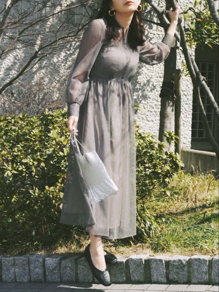 【再値下げ】kaene オケージョンドレス 幾何学チュールワンピース S（36） re'kaene(リカエン)公式サイト レンタル 幾何学チュールドレス（ 36