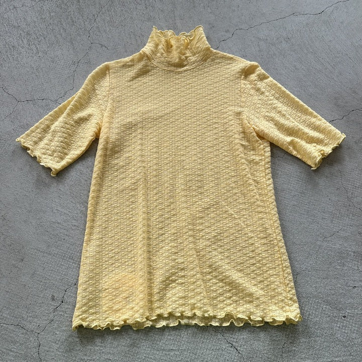 【OUTLET】ニットレースブラウス（yellow） / 800146