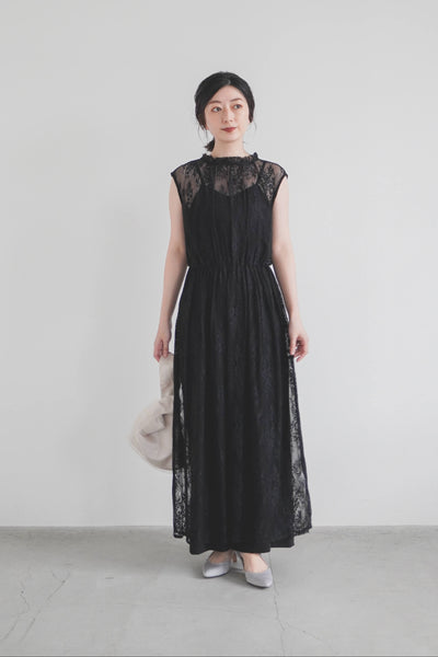 re'kaene(リカエン)公式サイト レンタル レースジレワンピース付オールインワン（ 36 / black）100422 | モデル身長160cm 着用サイズ 36