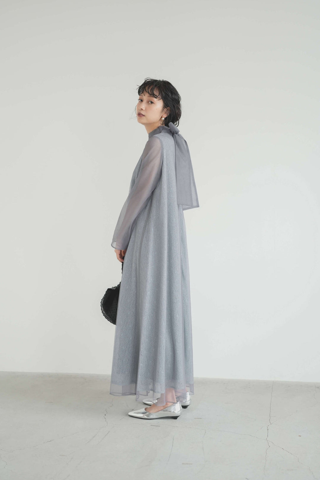 極美品★kaene ラッセルコクーンドレス 36 kaene（カエン）の「kaene ラッセルレースコクーンドレス