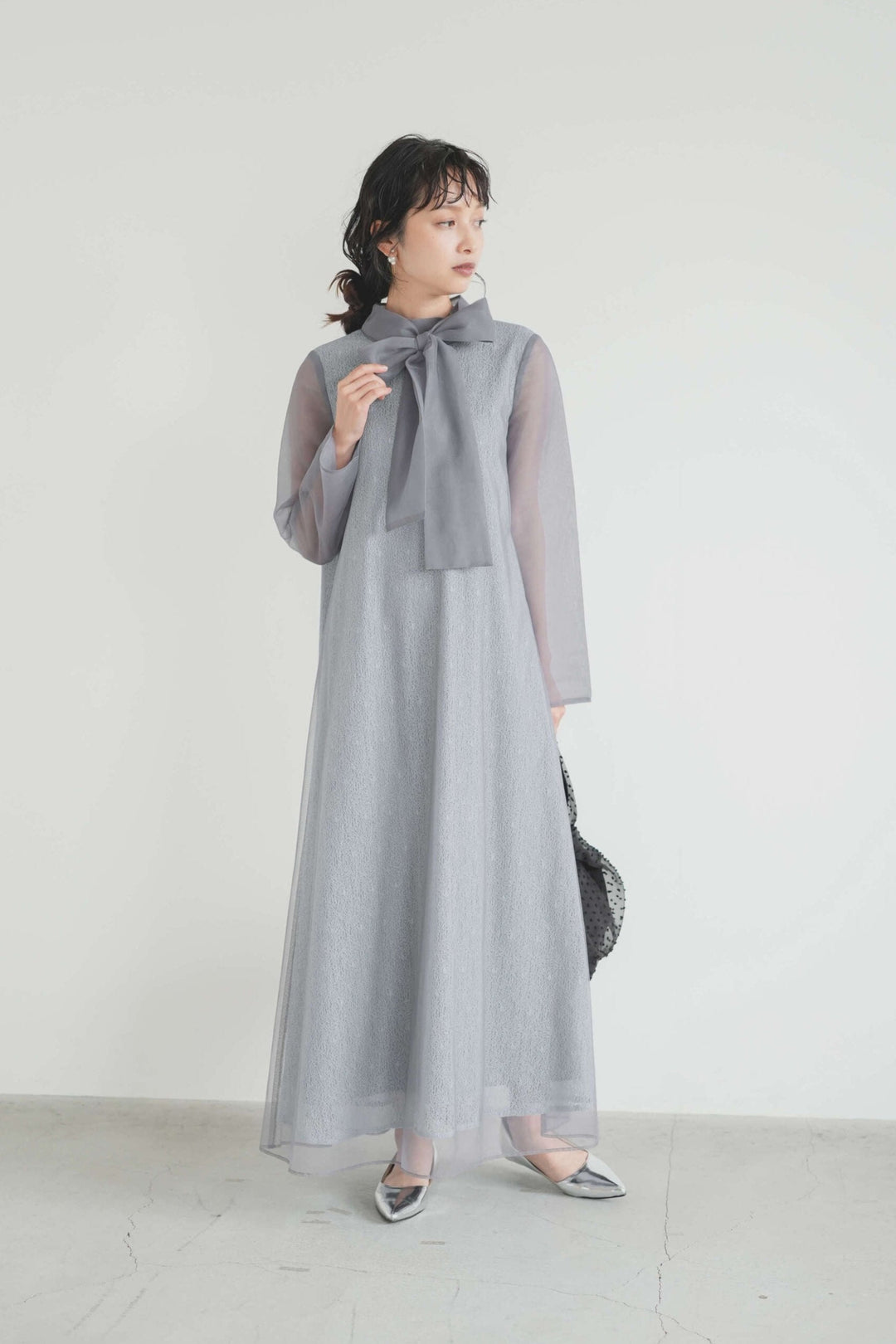 re'kaene公式サイト レンタル レース×チュールミックスドレス
