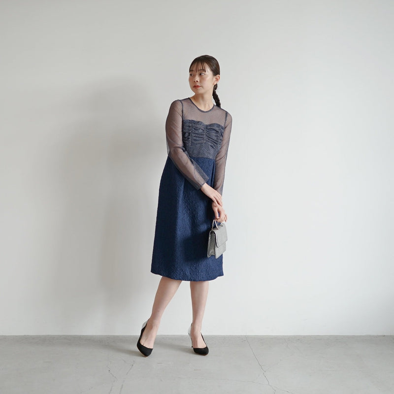 コルセットデザインドレス（ 38 / blue ）100926