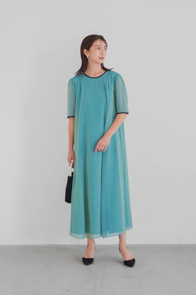 
re'kaene(リカエン)公式サイト(レンタル) ジャガードシャンブレーＡラインドレス （ 2 / green）100946 | モデル身長167cm 着用サイズ2