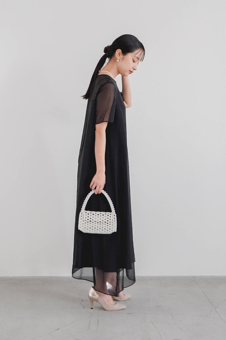 シアーオーガンジーショートスリーブドレス kaene｜シアーオーガンジーショートスリーブドレス | Rakuten Fashion