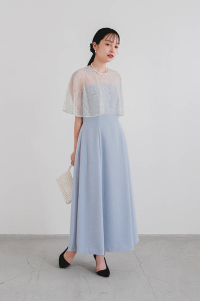re'kaene シアーケープコンビドレス / 100909 | モデル身長157cm　着用サイズ36