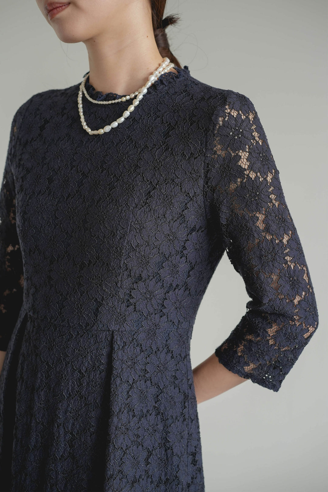 kaene ネイビーレースドレス　サイズ38 結婚式に kaene ネイビーレースドレス サイズ38 結婚式に kaene公式