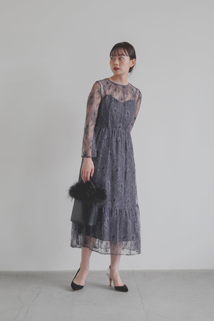 オールレースワンピース（ FREE / gray ）100305 – re'kaene