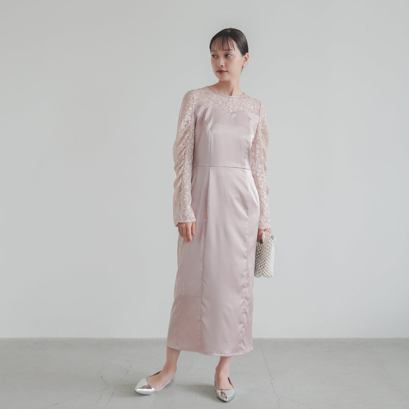 オパールシフォンドッキングドレス（ 36 / pink ）100830②