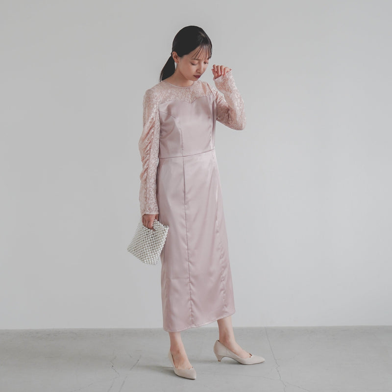 オパールシフォンドッキングドレス（ 36 / pink ）100830