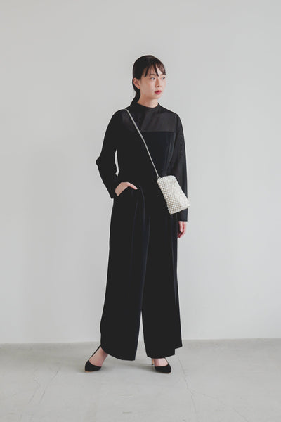 re'kaene(リカエン)公式サイト レンタル エアリーコンビパンツドレス（ 38 / black ）100800 | モデル身長161cm 着用サイズ38
