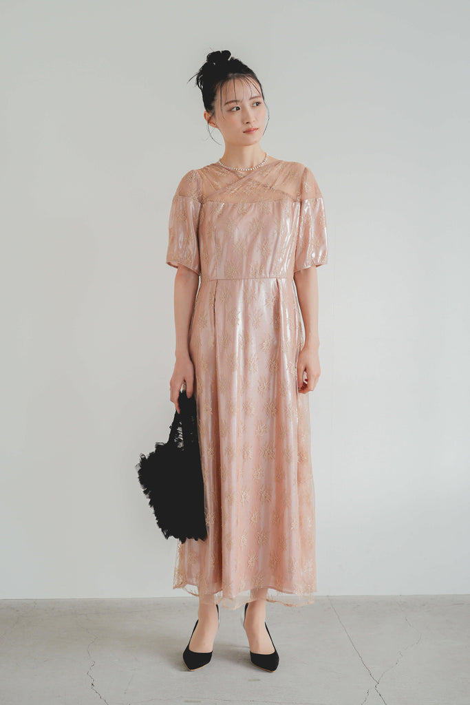 kaene レースカシュクール　ドレス　ネイビー38 ワンピース kaene カエン レースカシュクールドレス ネイビー/M｜結婚式