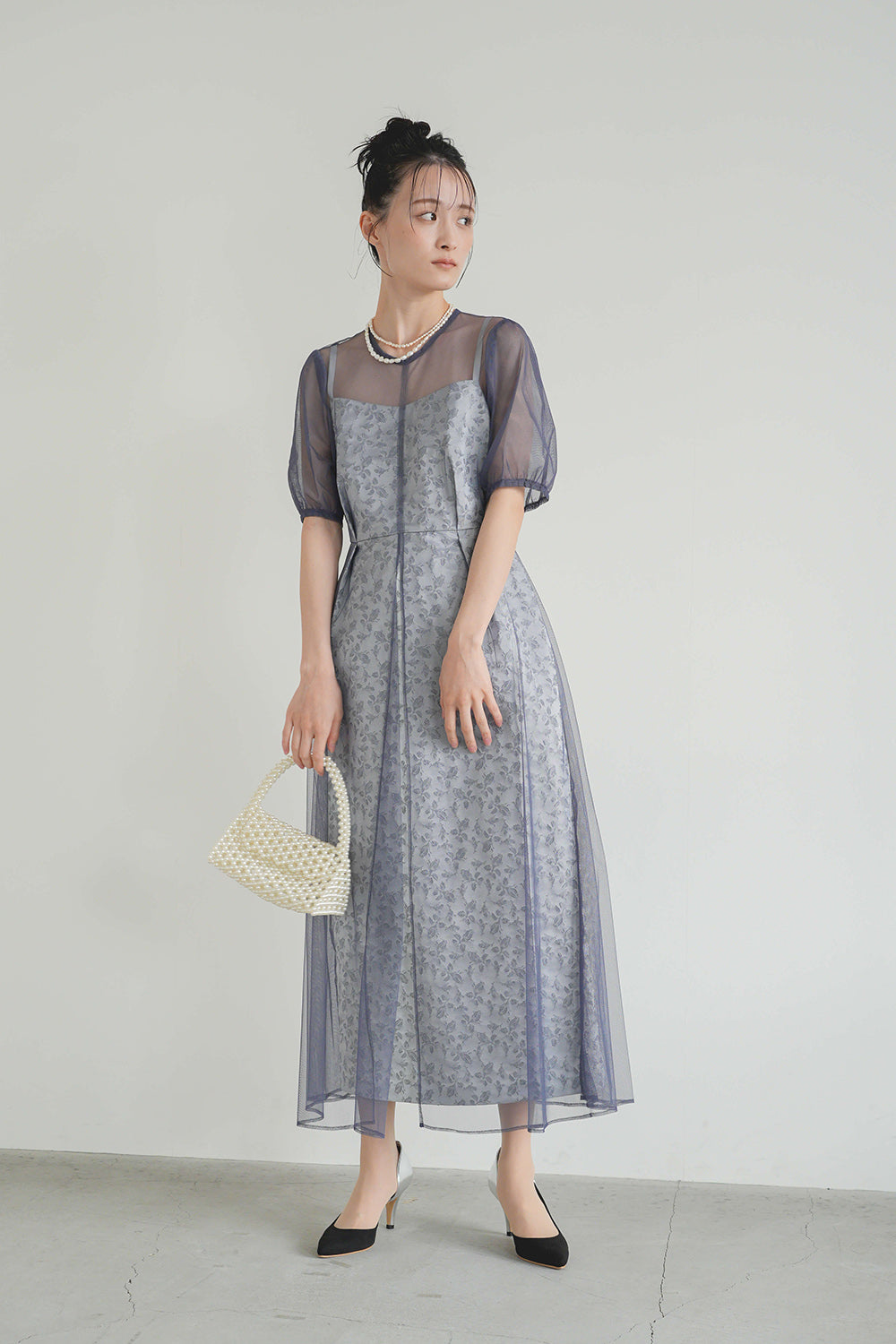 re'kaene公式サイト レンタル ローズジャカード×チュールドレス