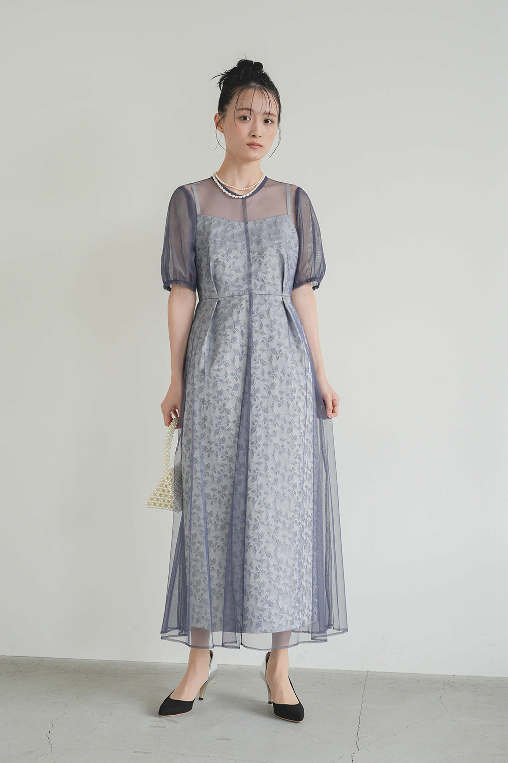 re'kaene公式サイト レンタル ローズジャカード×チュールドレス ( 36