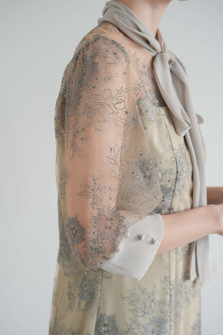 kaene シャイニーレースリボンドレス kaene カエン シャイニーレースリボンドレス パープル/M｜結婚式