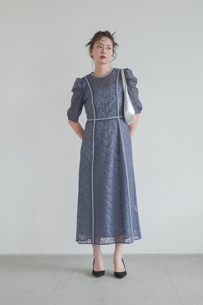 re'kaene(リカエン)公式サイト レンタル コードデザインドレス（ 38 / blue ）100887 | モデル身長161cm 着用サイズ38