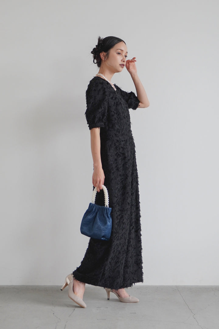 kaene (W)ラメジャガードコンビドレス 36 kaene ラメジャガードコンビドレス[RW45-100897]｜URBAN