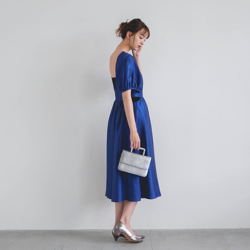 サテンデザインドレス（ 38 / blue ）100814