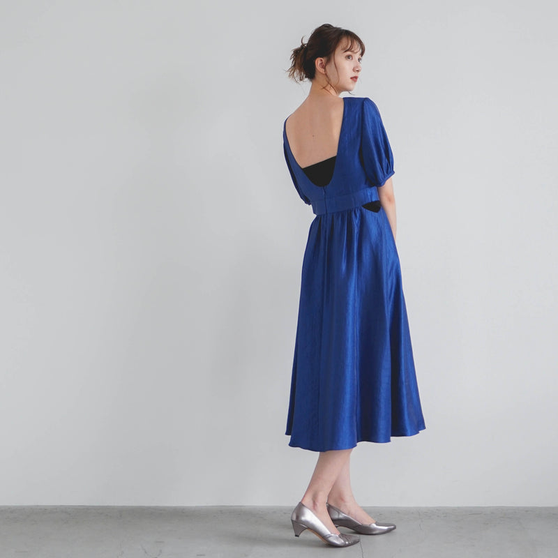 サテンデザインドレス（ 38 / blue ）100814