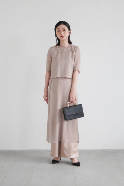 re'kaene(リカエン)公式サイト レンタル 3ピースセットドレス（ 36 / beige ）002116 | モデル身長160cm 着用サイズ36