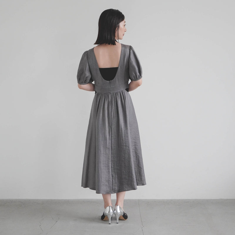 サテンデザインドレス（ 36 / dark gray ）100814