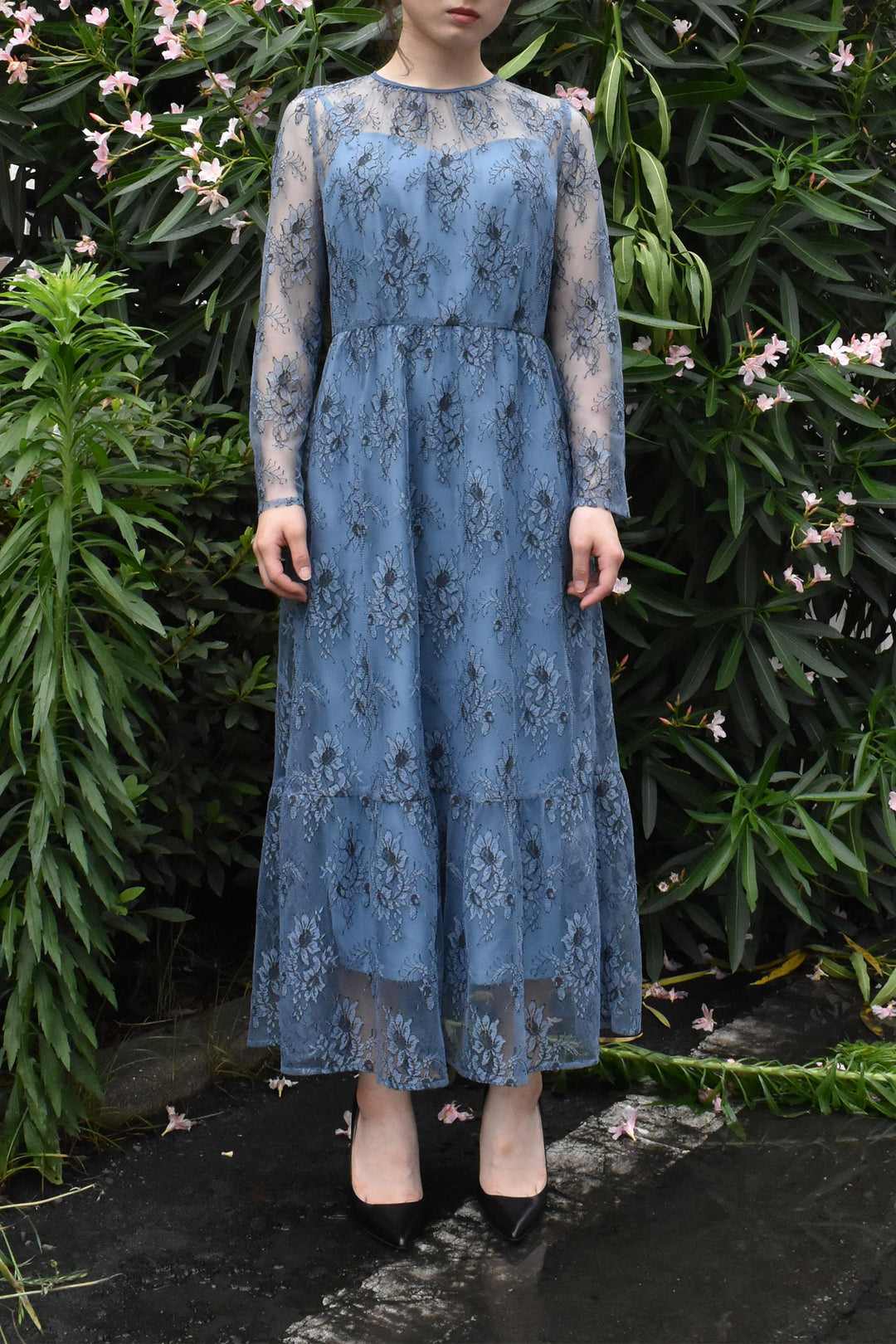 re'kaene公式サイト レンタルオールレースワンピース（ FREE / sax