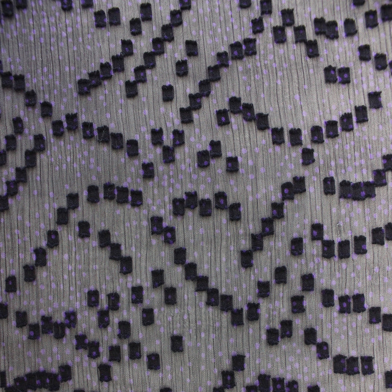 【kaene fabrics for you】ドットプリントドビー楊柳シフォン（purple）