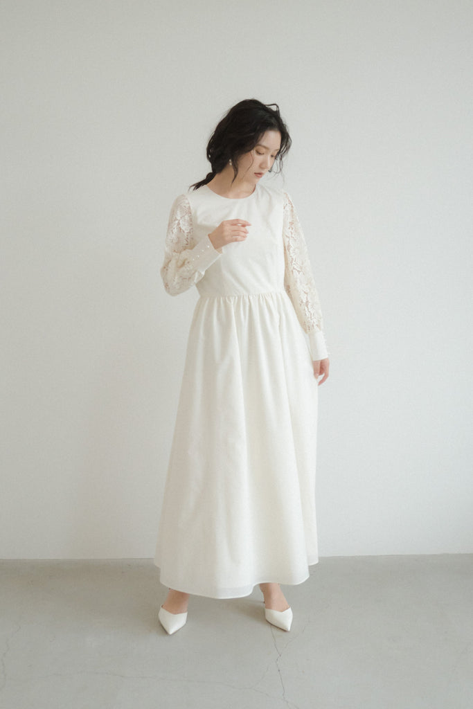 kaene パール付き ロングスリーブドレス re'kaene(リカエン)公式サイト レンタル パール付きロング