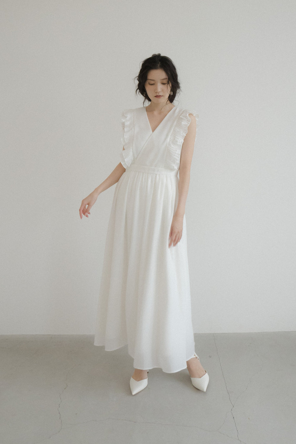 kaene ホワイトドレス サテンリボンドレス［white collection］（ドレス）｜kaene