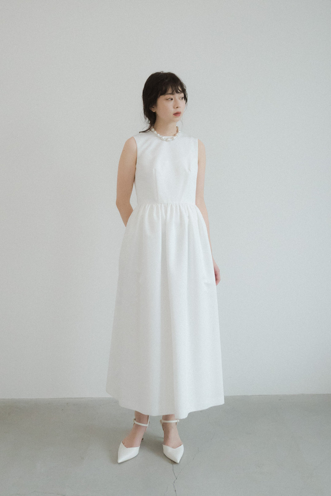 kaene ホワイトドレス サテンリボンドレス［white collection］（ドレス）｜kaene