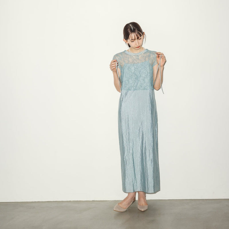 繊細レースブラウスセットドレス ( 38 / mint blue ) 100708